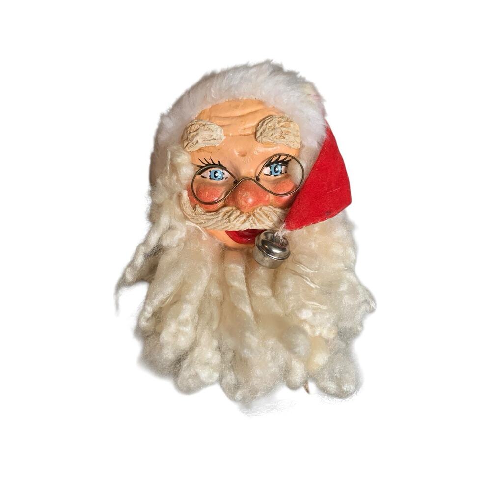Vintage Kurt Adler 4in Santa Claus Resin Head Christmas Ornament Taiwan